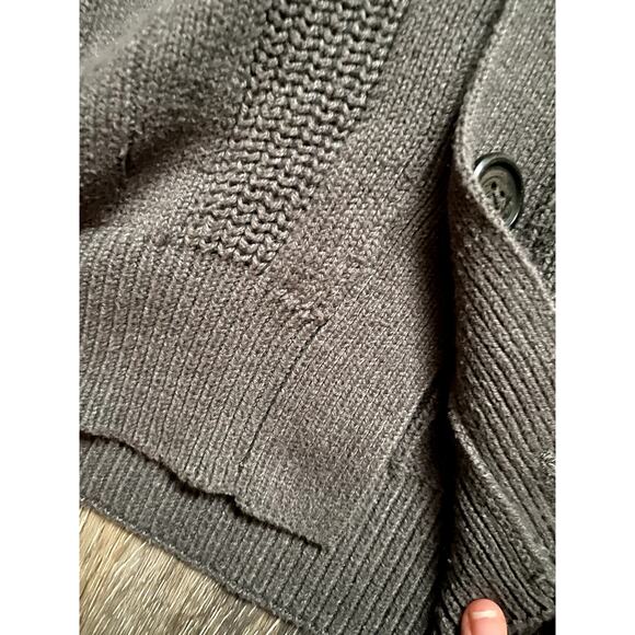 Vintage Cable Knit Dark Gray Sweater Vest Grandpa Heritage Woods Preppy Medium - Picture 3 of 4